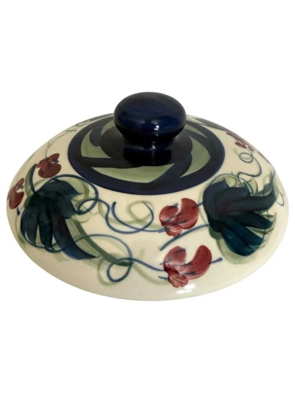 1988‎ Gail Pittman Green Grapevine Casserole Dish With Lid Hand Painted Signed